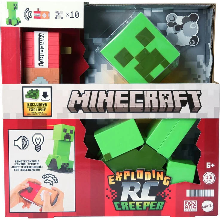 Mattel® Actionfigur MINECRAFT explodierender, ferngesteuerter Creeper, mit Licht und Sound, inklusive DLC-Code – Bild 1