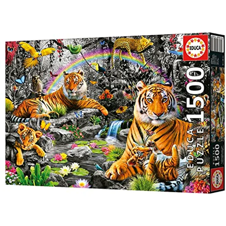 Educa - Puzzle 1500 Teile "Tiger im Dschungel", Tierpuzzle für Erwachsene und Kinder ab 14 Jahren, FSC-zertifiziert, 85 x 60 cm – Bild 4