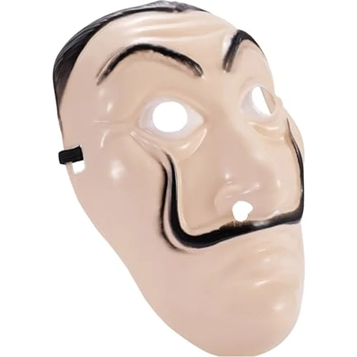 FASCHINFEVER Haus des Geldes Maske - Kostümmaske Einheitsgröße Salvador Dali für Erwachsene - Fasching Karneval Halloween – Bild 1