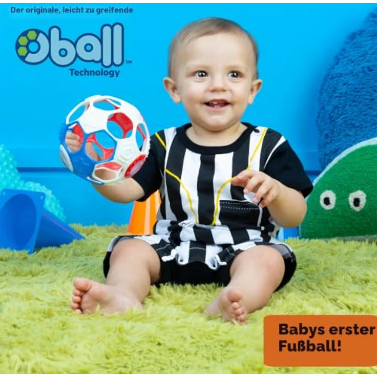 Oball Soccer, Babyspielzeug Fußball in rot/weiß/blau – Bild 6