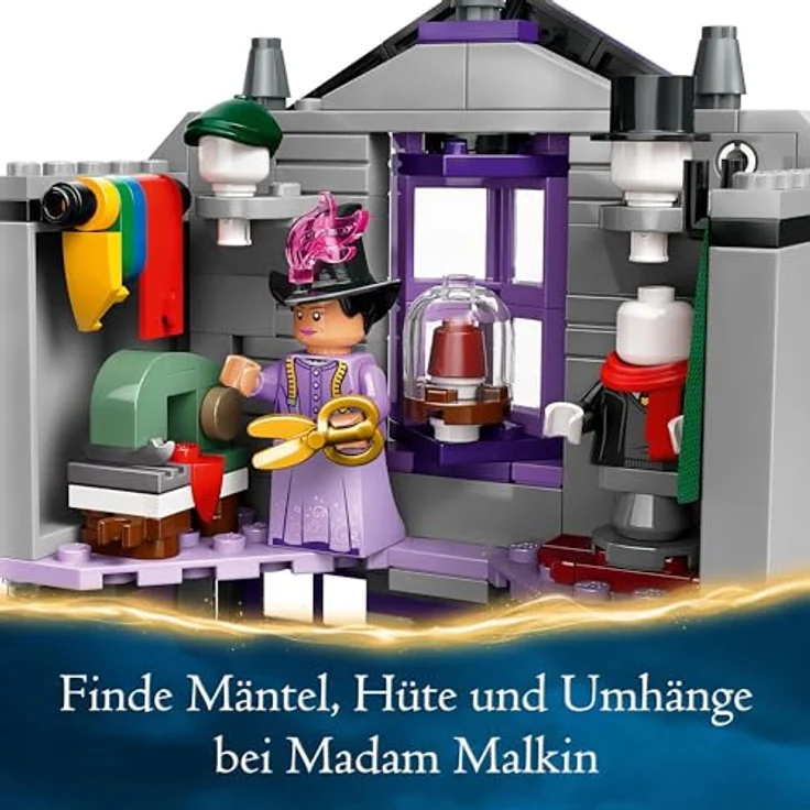 LEGO Harry Potter Ollivanders & Madam Malkins Anzüge, Läden aus der Winkelgasse, Spielset für Kinder, Zauberer-Spielzeug, Fantasy-Geschenke für Mädchen, Jungen und Fans ab 8 Jahren 76439, mit 6 Minifiguren, detailreiche Modelle, für magische Abenteuer – Bild 5