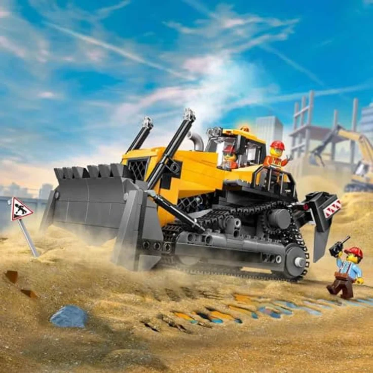 LEGO City 60466 Gelber Bulldozer, 682-teiliges Bauspielzeug für Kinder ab 8 Jahren mit beweglichem Räumschild, 24 cm lang – Bild 2