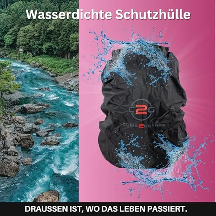 NOWI Wanderrucksack 40 L, Outdoor-Rucksack mit Regenhülle, ergonomischer Design, in Blau, Pink, Limette, Navy, Olive und Schwarz – Bild 4