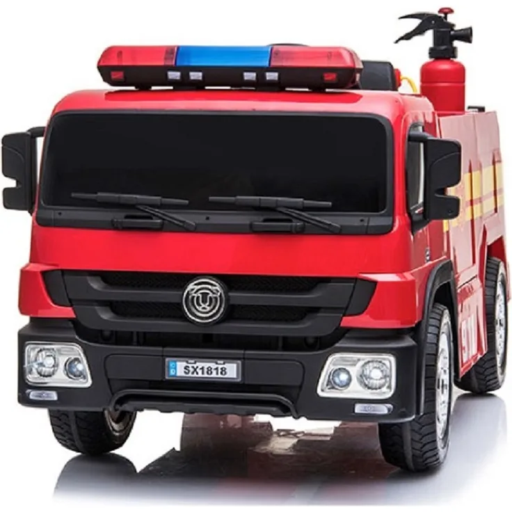 schnaeppchenmeile-online Kinder Elektroauto Feuerwehrauto 12V, 2x Motoren, LED-Beleuchtung, Fernbedienung, 1-Sitzer