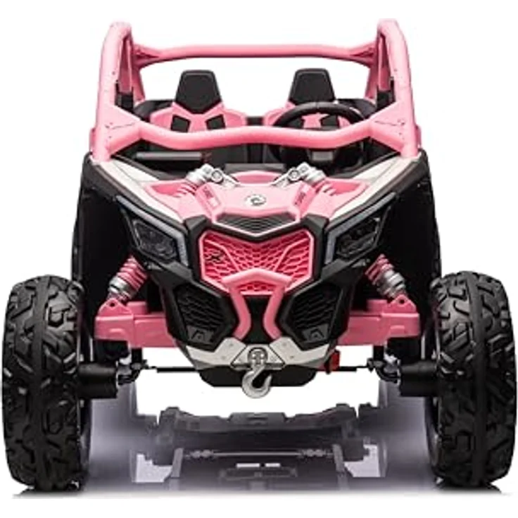 FINOOS CAN-AM Maverick UTV Buggy, Kinder-Elektroauto 2-Sitzer mit 24V Antrieb, rosa, 4x4, Bluetooth, LED-Beleuchtung, Fernsteuerung – Bild 6