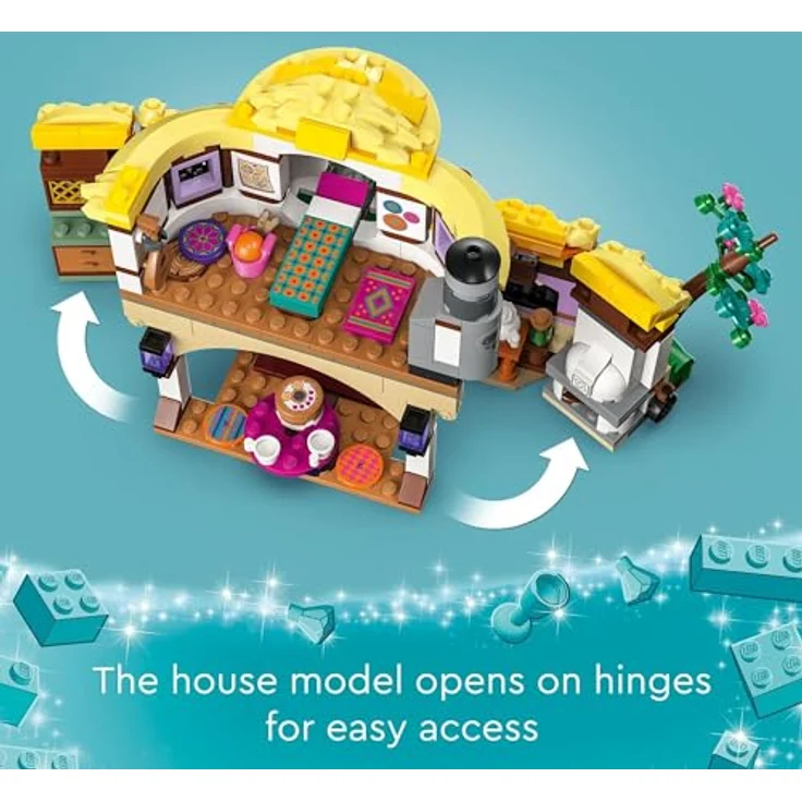LEGO 43231 Disney Wish Ashas Häuschen Set, öffnendes Spielzeug-Puppenhaus aus dem Wish-Film mit Asha, Sakina und Sabino-Mini-Puppen und Star-Figur, Kinder, Mädchen und Jungen – Bild 3