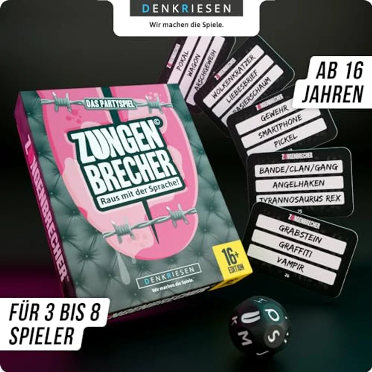 DENKRIESEN - Zungenbrecher© 16+ Raus mit der Sprache! | Kartenspiel | Partyspiel | Reisespiel | Geburtstagsgeschenk | – Bild 2