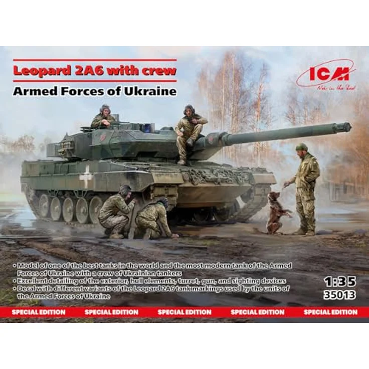ICM Leopard 2A6 der Streitkräfte der Ukraine, Modellfahrzeug mit detailgetreuer Besatzung und präziser Ausstattung – Bild 2