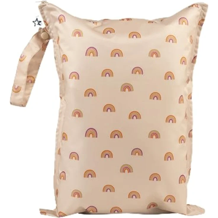 Tiny Twinkle wasserdichte Nass-Tasche, 2er Pack wiederverwendbare Aufbewahrung für nasse Badebekleidung und Windeln, Boho Regenbogen – Bild 1