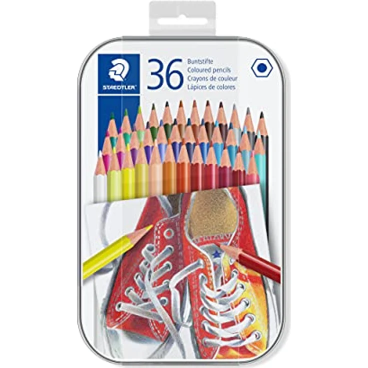 STAEDTLER Buntstifte, traditionelle Sechskantform, entsprechend Spielzeugrichtlinie EN71, Metalletui mit 36 leuchtenden Farben, 175 M36 – Bild 4