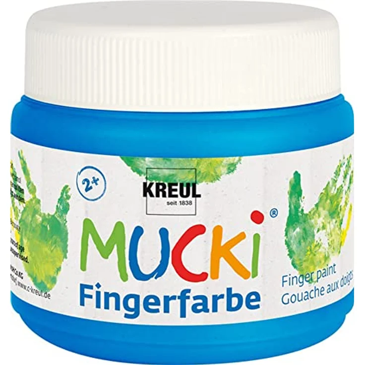 KREUL MUCKI Fingerfarbe blau, 150 ml, dermatologisch getestet, vegan und gut auswaschbar – Bild 1
