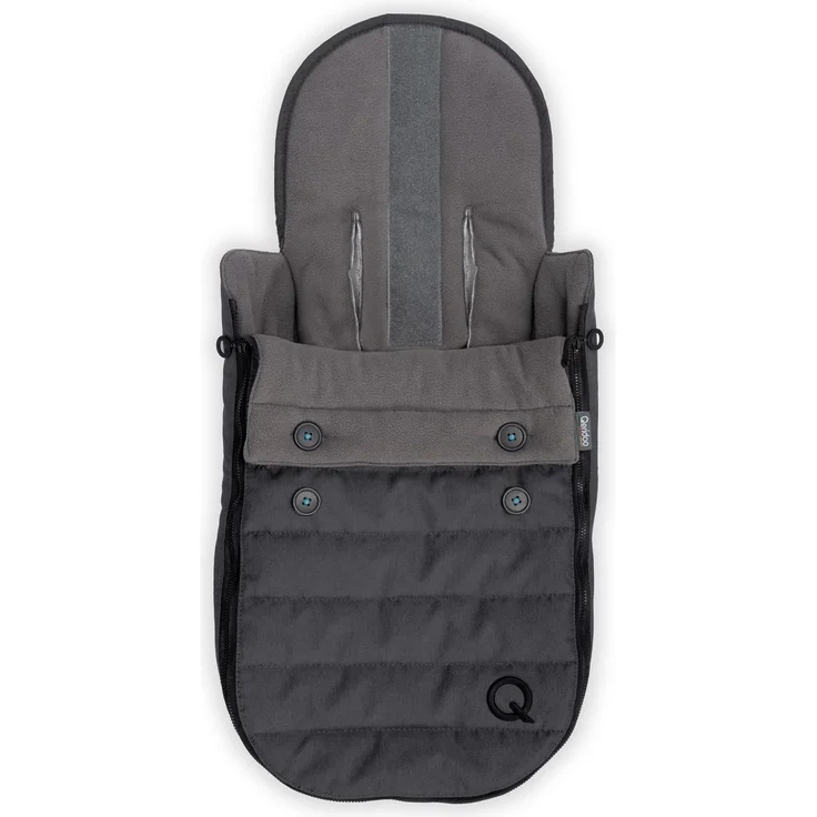 Qeridoo Fleece Fußsack Light für Babyschale & Hängematte, wasserabweisend und wärmendes Kuschelfleece, Dunkelgrau