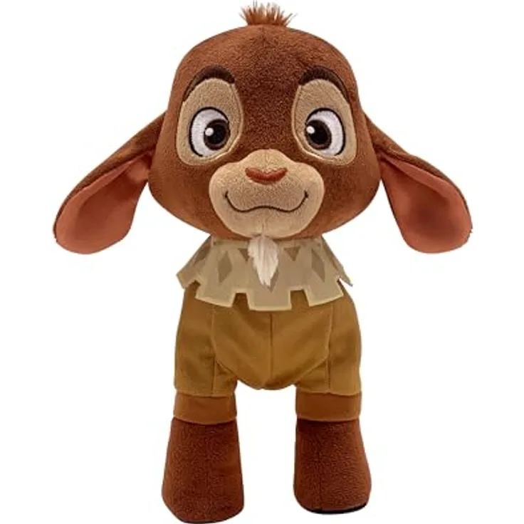 Just Play Disney Wish Walk 'n Talk Valentino Fainting Goat Plüschziege, 28 cm, Kuscheltier mit Soundeffekten und Bewegungen, gelber Fleece-Pyjama, ab 3 Jahren