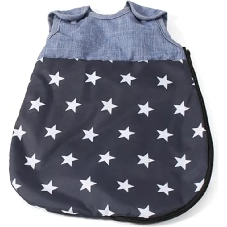 CHIC2000 Puppen Schlafsack Bola, Sternchen, für Puppen bis 46 cm, Wickelunterlage und Reißverschlussöffnung – Bild 1