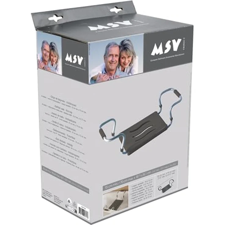 MSV Badewanneneinhängesitz, ausziehbar 50-70 cm, belastbar bis 150 kg, Sitzfläche 36 x 26 cm, Aluminiumgestell, schwarz – Bild 9