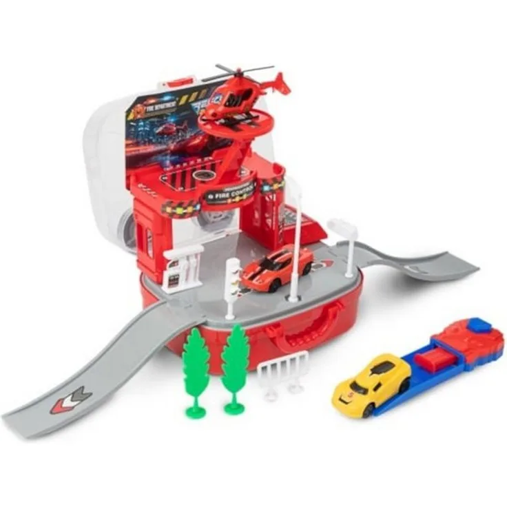 Toi-Toys TURBO Racers Rettungsdienst Set, Spielzeugauto ab 3 Jahren mit Zubehör und Transportkoffer