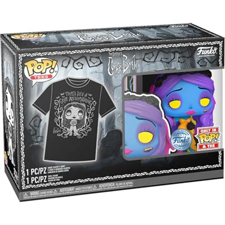 Funko POP! & Tee: Corpse Bride - Emily - Schwarzlicht - Vinyl-Sammelfigur - Geschenkidee - Kurzärmeliges T-Shirt - Schwarz - S – Bild 2