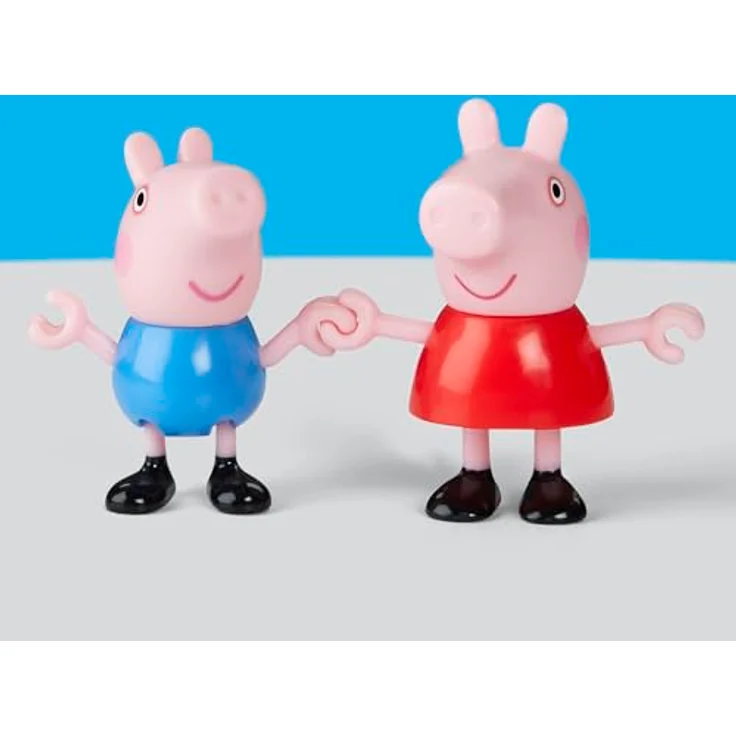 Peppa Wutz Spielfiguren Set, Familie Wutz mit Peppa und Baby Evie, bewegliche Figuren, pink und blau, für Kinder ab 3 Jahren – Bild 8