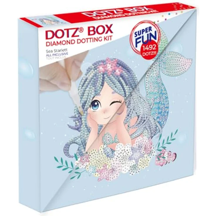 Diamond Dotz Kreativset Diamond Painting Meerjungfrau Sternchen, Strasssteine mit 13 Facettenschliff für Anfänger und Fortgeschrittene, 4-99 Jahre – Bild 2