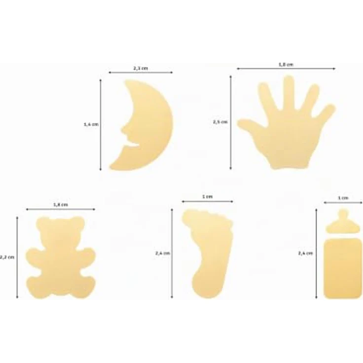 Vaessen Creative Stanzer Set - Motivstanzer - 5 Stück - für Baby-Motive in Weiß-gold - geeignet für Bastelmaterial bis zu 250 g/m² – Bild 3