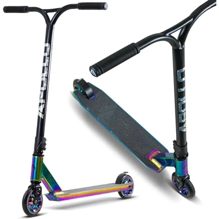 Apollo Stuntscooter Hawk, Scooter für Erwachsene, Jugendliche und Kinder ab 6 Jahren, mit extra breiter Trittfläche, robustem Y-Lenker und 110mm PU-Rollen