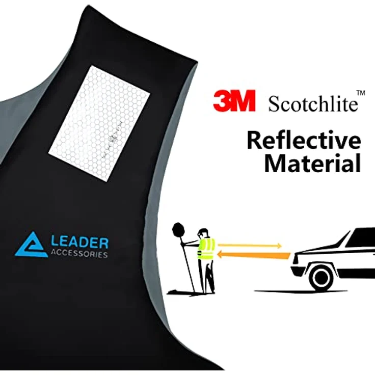 Leader International Schwimmhilfe Erwachsene XL, Feststoffweste mit 50N Auftrieb, schwarz für Wassersport – Bild 3