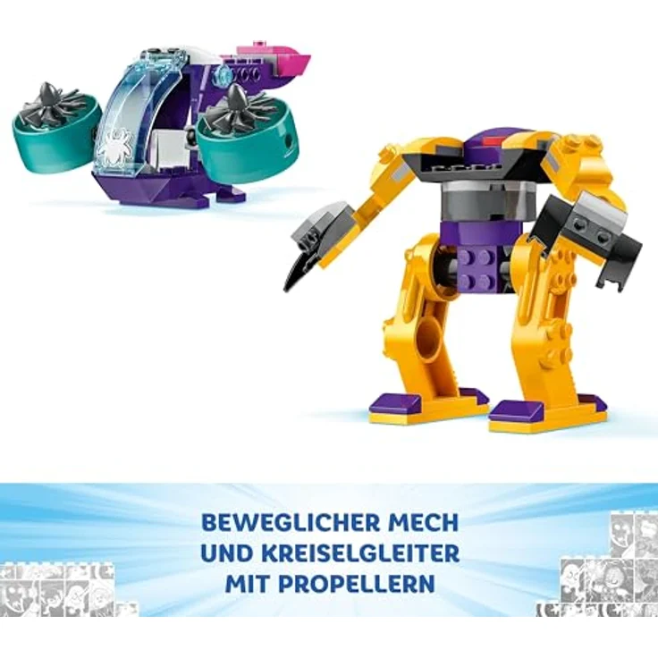 LEGO Marvel Spidey und Seine Super-Freunde Das Hauptquartier von Spideys Team, Spider-Man-Spielzeug mit Fahrzeug und Mech – Bild 4