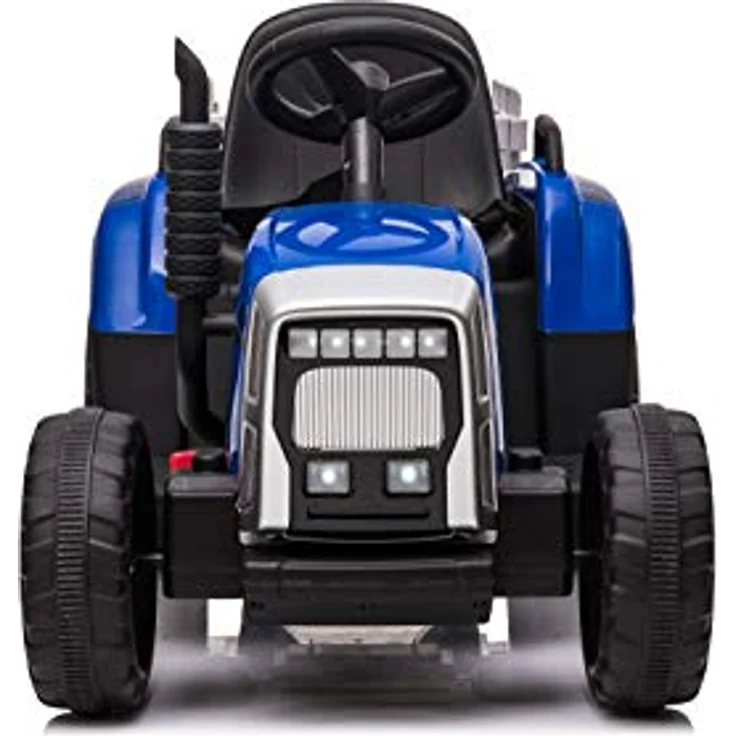 FINOOS Kinder Elektro Traktor 12V mit Schaufel & abnehmbarem Anhänger - Kinder-Elektrofahrzeug mit LED-Licht & Musik & Hupe, 2,4G Fernbedienung, 2-5km/h (Blau) – Bild 2