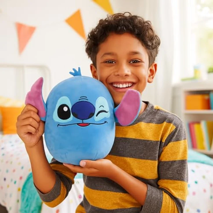 Disney Lilo & Stitch Stitch Alien Plüschtier, superweich und knautschig, 32 cm, Multicolor – Bild 3