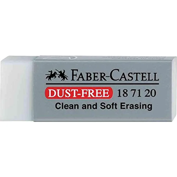 FABER-CASTELL Radiergummi, Kunststoff, ohne PVC, 62 x 22 x 13 mm, Grau, 5 Stück