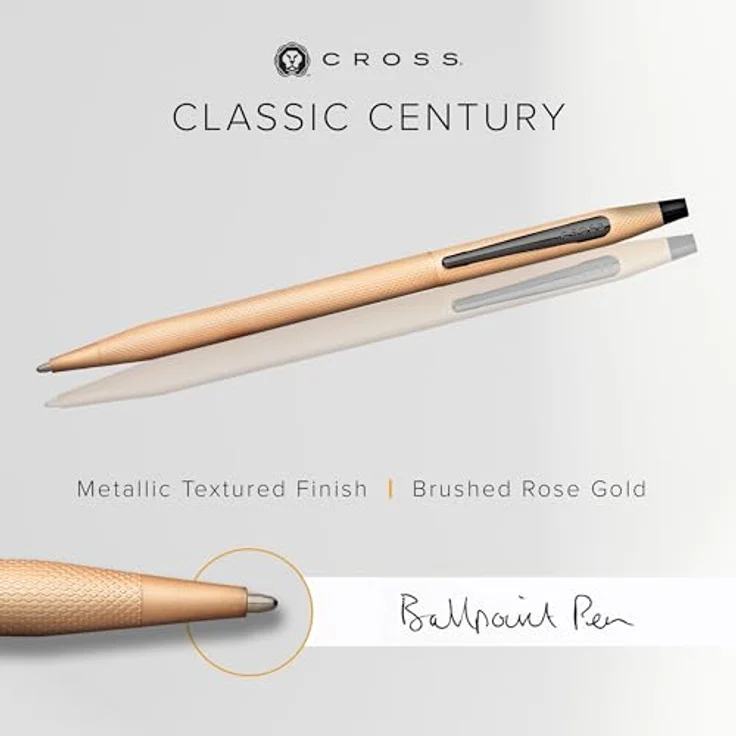 Cross Classic Century, Drehkugelschreiber mit Diamantmuster in Rose Gold, elegantes Design und dokumentenechte Mine, Geschenkbox – Bild 3