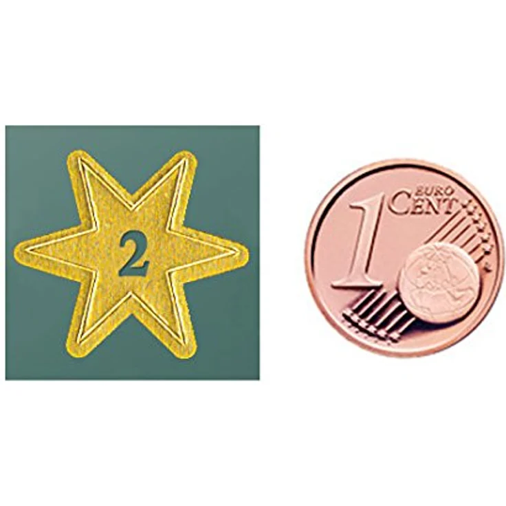 AVERY Zweckform 66 Aufkleber Weihnachten Sterne gold Glanzpapier (Made in Germany, Weihnachtskalender, selbstklebende Weihnachtsdeko, Zahlen 1-24) – Bild 3