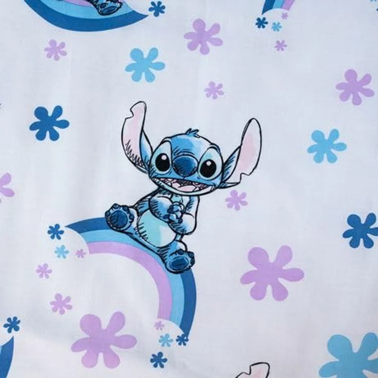 Jerry Fabrics Stitch Wendebettwäsche 100x135 cm & Kopfkissen Set, Regenbogen Design, 100% Baumwolle, Kinderbett, atmungsaktiv und pflegeleicht – Bild 5