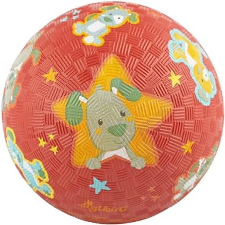 sigikid 43088 Hund Kautschukball-12 cm, rot - Mini-Ball mit griffiger Oberfläche, ideal für Kinder ab einem Jahr – Bild 1