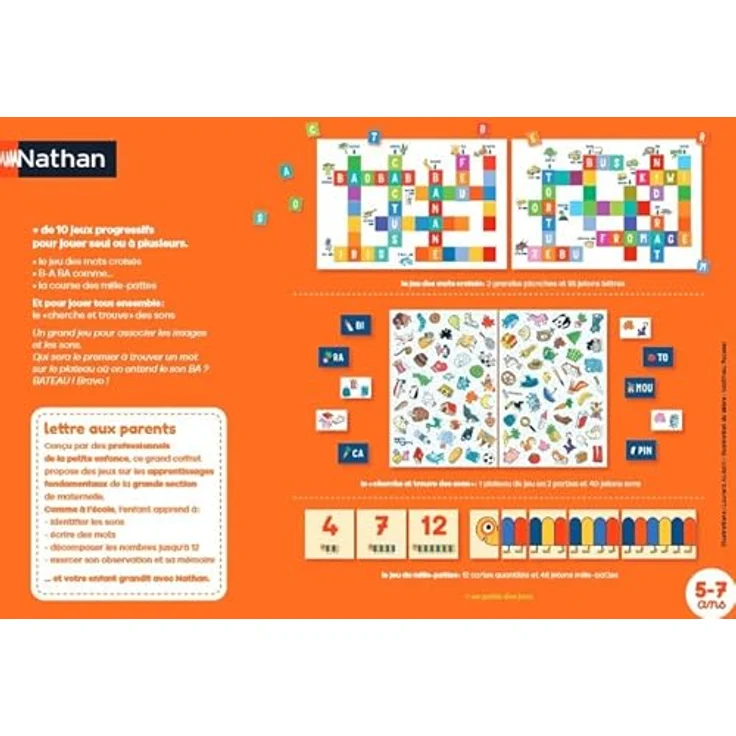 NATHAN 30052 Lernspiel, Mehrfarbig, Brettspielset mit über 10 progressiven Spielen zur CPP-Vorbereitung für Kinder ab 6 Jahren – Bild 3