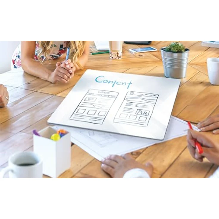 NOBO Whiteboard 60 x 45 cm, rahmenloses magnetisches Maltafel in Weiß mit innovativem Befestigungssystem – Bild 6