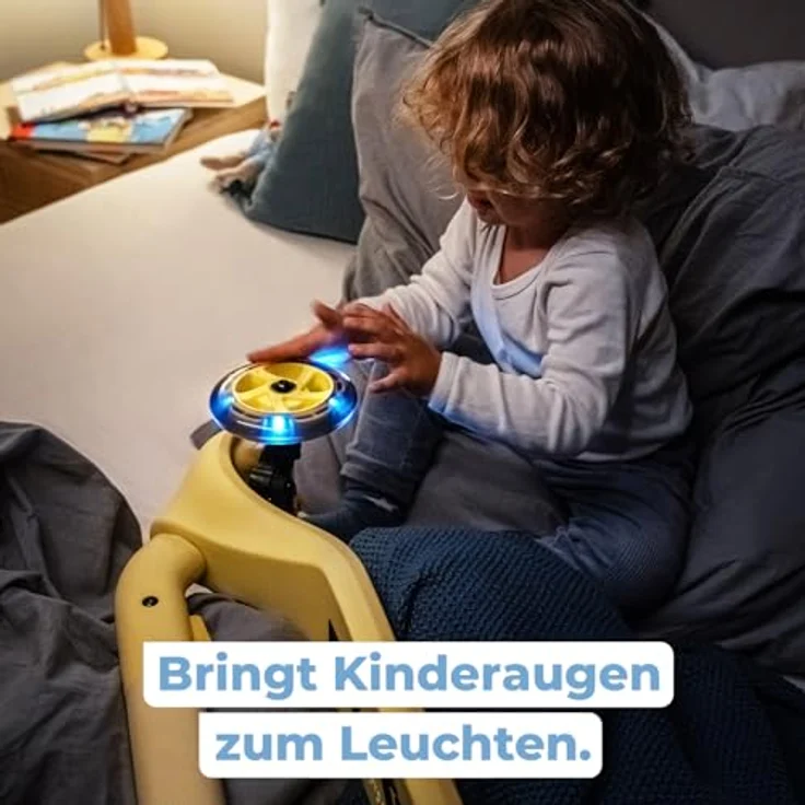 PUKY Pukymini-Scooter Push | Roller für Kinder ab 2 Jahre | Höhenverstellbarer Lenker | Klappbar & Kompakt | Extra breite Reifen für mehr Sicherheit | Leuchtende Räder | Ideal für Abenteurer & Outdoor | Hellblau – Bild 7