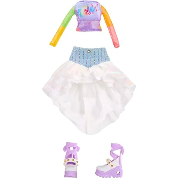 Rainbow High Anziehpuppe Jr High Rockband Fashion Doll Amaya, Rockstar-Look mit Keyboard und coolen Accessoires – Bild 8