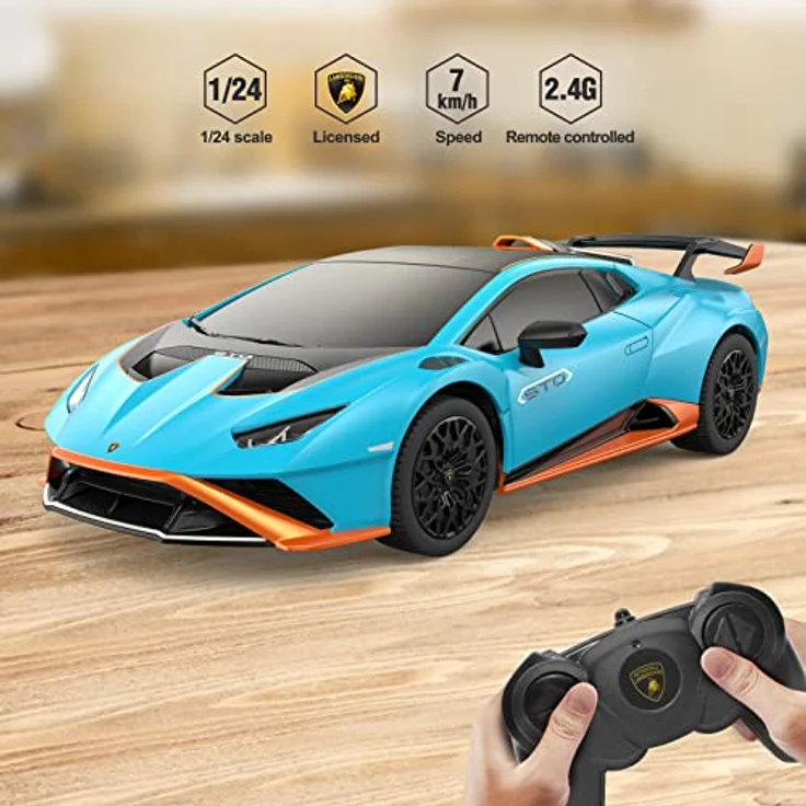 rastar - R/C 1:24 Lamborghini Huracan STO (23177), Blau - Preisvergleich – Bild 5