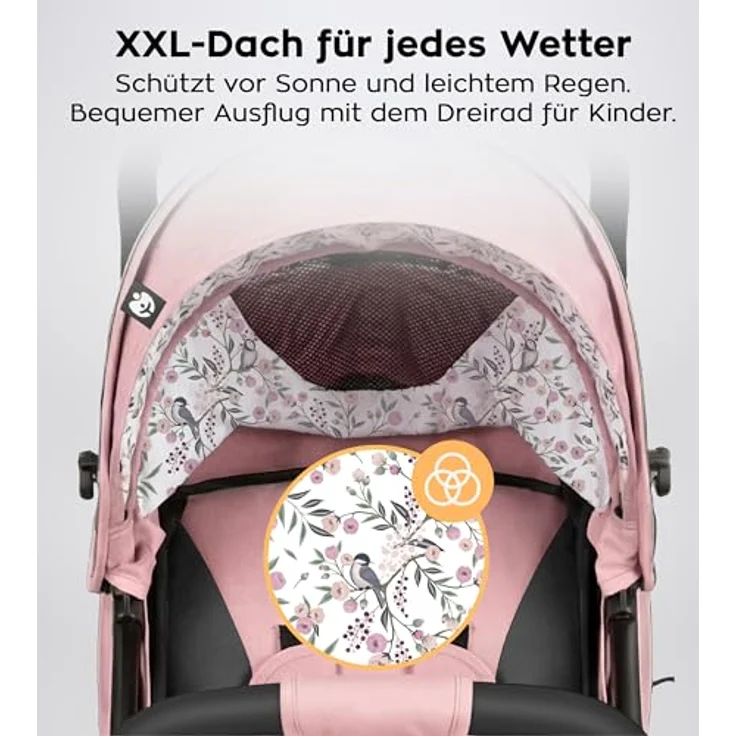 TULANO Kinderwagen Davos 35, Kombikinderwagen mit kompakt Design und Extras, rosa – Bild 5