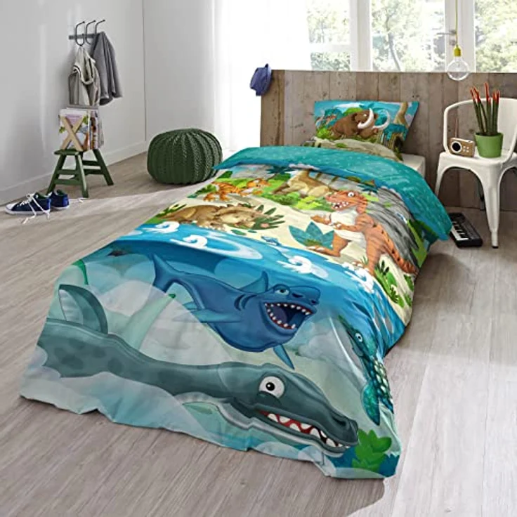 ESPiCO Bettwäsche Trendy Bedding Prehistoric Urzeit Tiermotiv Dinosaurier Meerestier Flugsaurier Baumwolle Renforcé, Größe:135 cm x 200 cm – Bild 5