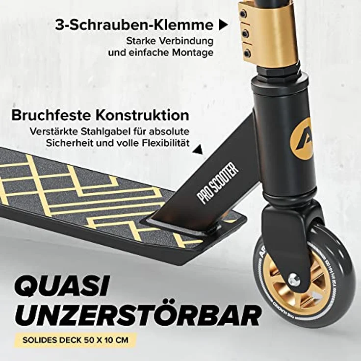 Apollo Kinderroller – Genius Pro | Freestyle Scooter robust Kinder Kugellager ABEC 9 | Freestyle Scooter 10 Jahre | ab 6 Jahren | perfekt auch als Cityroller – Bild 4