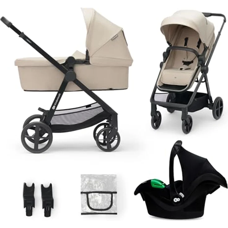 KinderKraft Newly 3in1 Mink Pro, Multifunctional Kinderwagen in Moonlight Grey mit einfachem Klappsystem und verstellbaren Elementen – Bild 1