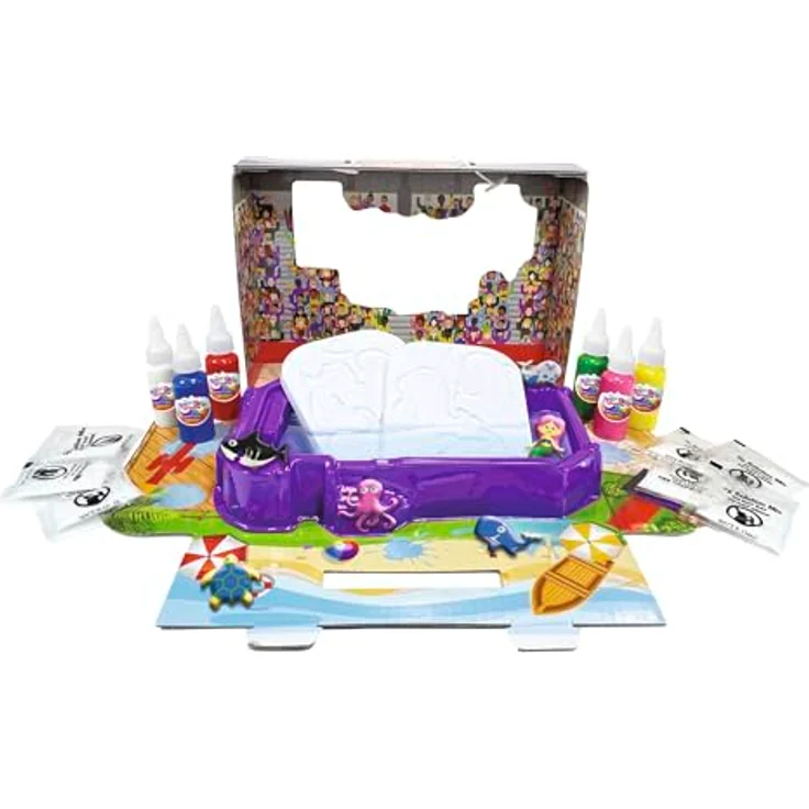 SIMBA Kreativset Aqua Gelz Aqua Park Spielset, inkl. 6 Flaschen Farbgel, 2 Formen und Wasserzusatz für kreative 3D-Figuren – Bild 2