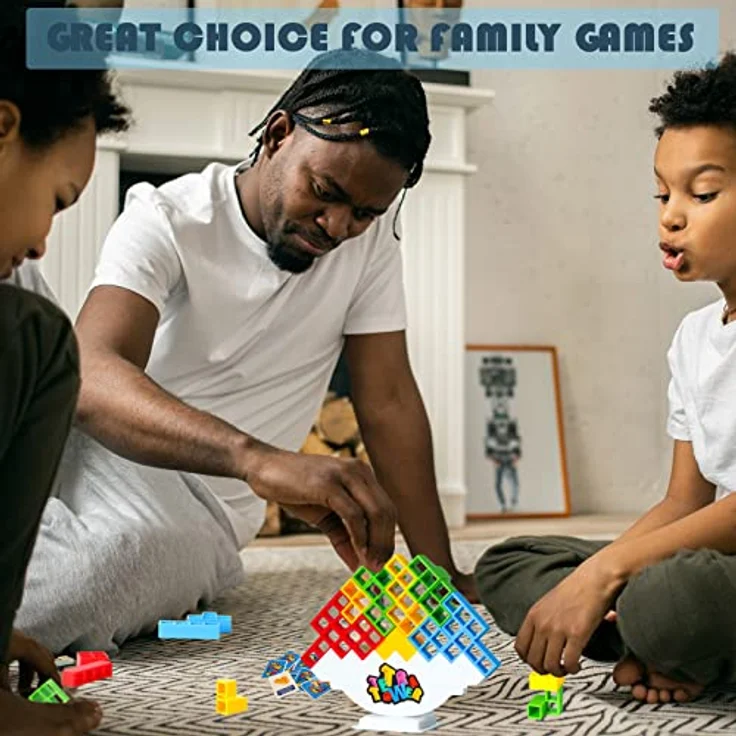 ICEPAPA, Tetra Tower Spiel, Tetris Balance Spielzeug Tower Game, Lustige stapelspiel, Stapelblöcke Balancing Spiel für Jungen und Mädchen ab Jahre 3+ – Bild 3