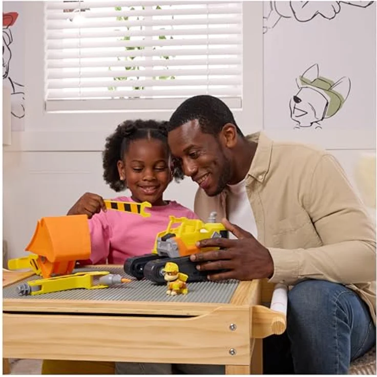 Amigo Rubble Rubbles Deluxe Tool Fahrzeug, 2-in-1 Planierraupe mit 4 abnehmbaren Werkzeugen und 6 cm Rubble-Figur – Bild 7