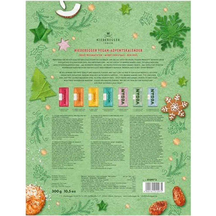 Niederegger Vegan Adventskalender, Festliche Süßigkeiten für die Weihnachtszeit – Bild 2