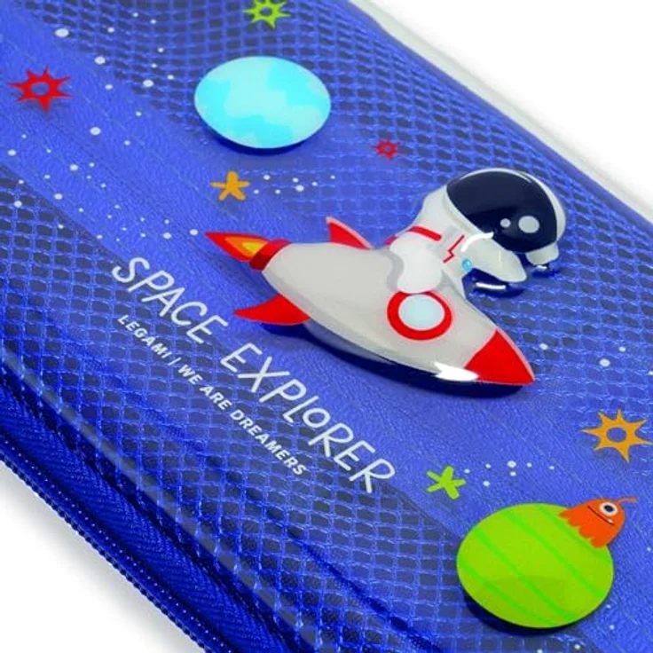 Legami Wonderwow Federmäppchen, Space Motiv, 2 Fächer mit Stifthalter und Netzfach, Reißverschluss, 23 x 11 x 5 cm – Bild 4