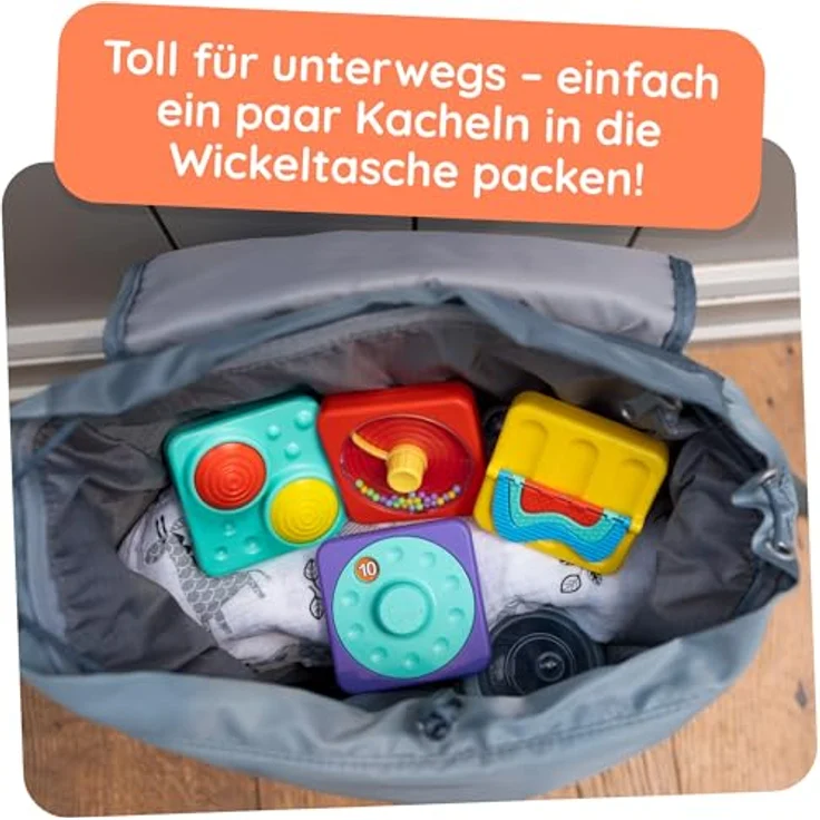 Fat Brain Play Tab Essential Set, modulares sensorisches Spielzeug mit 6 austauschbaren Modulen, ab 12 Monaten geeignet – Bild 7