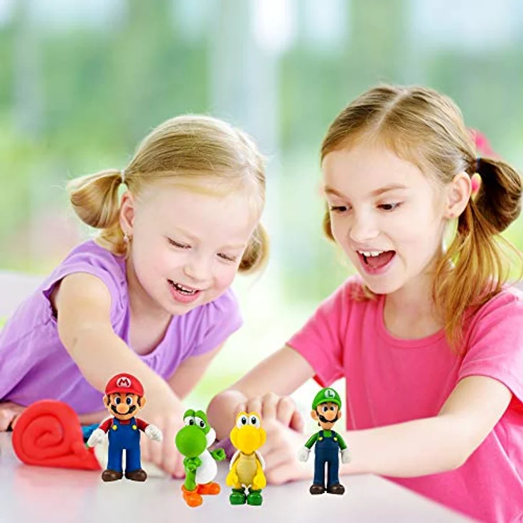 Nintendo Super Mario groß 4 Figur Sammlung Paket, offiziell lizenziert, 12,7 cm, Geschenk-Box, für Fans und Sammler, biegsam, Mario, Luigi, Yoshi, Koopa Troopa – Bild 5